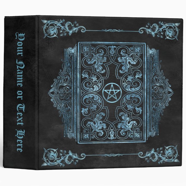 Classeur Blue Frost Flourish Gothique Grimoire (Devant/Côté)