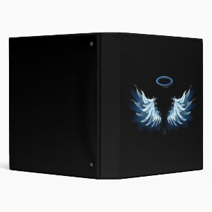 Classeur Blue Glowing Angel Wings on black background