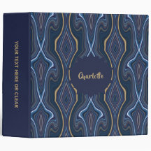 Blue Gold Modern Geode Abstrait Personnalisé