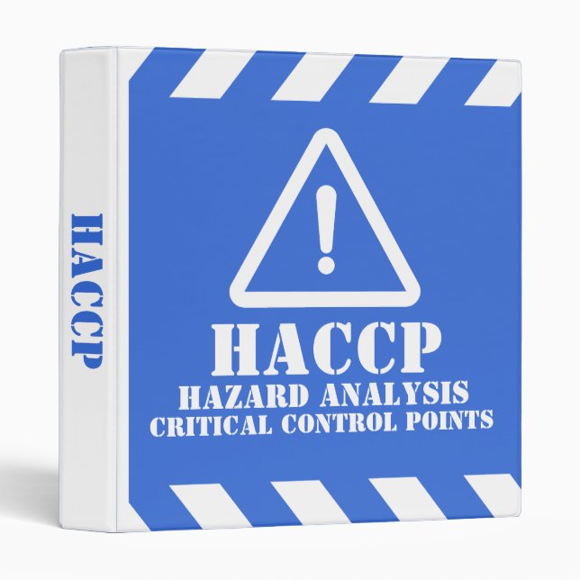 Classeur Blue HACCP Hazard Analysis (Devant/Côté)