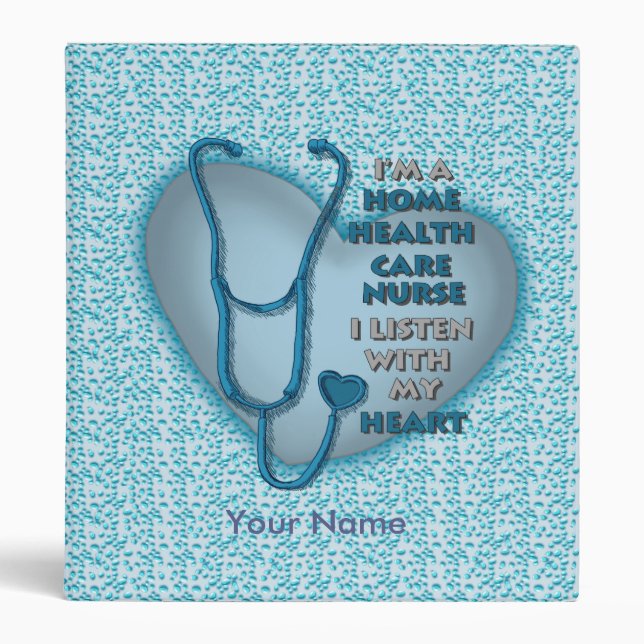 Classeur Blue Heart Home Soins de santé Infirmière (Devant)