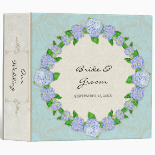 Classeur Blue Hydrangea dentelle Floral Formal Élégant Mari