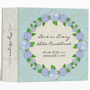 Classeur Blue Hydrangea dentelle Floral Formal Élégant Mari