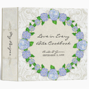 Classeur Blue Hydrangea dentelle Floral Formal Élégant Mari