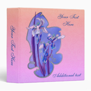 Classeur Blue Iris Floral Design personnalisé