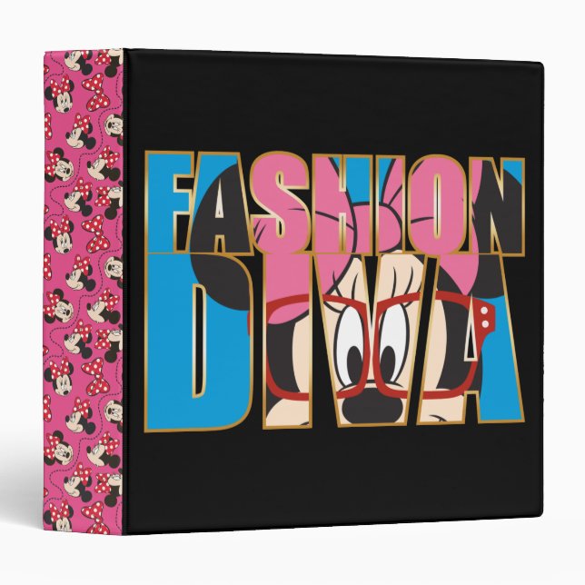 Classeur Blue Minnie | Fashion Diva (Devant/Côté)