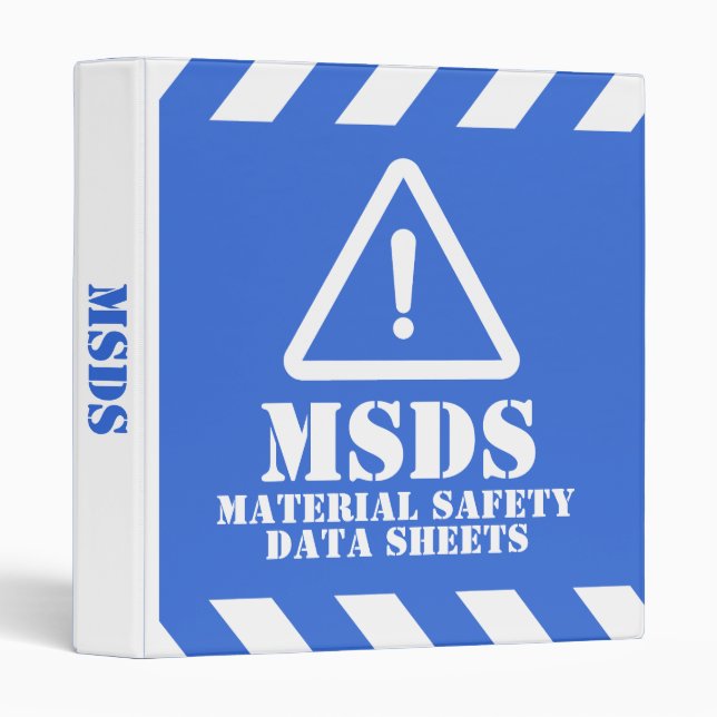 Classeur Blue MSDS Material Safety Data Sheets (Devant/Côté)