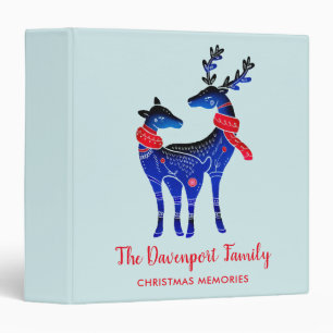 Classeur Blue Nordic Christmas Reindeer Pair