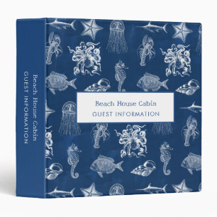 Classeur Blue Ocean Marine Animaux Beach House Infos client