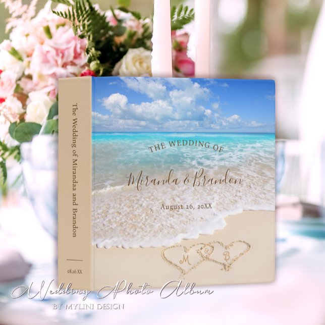 Classeur Blue Ocean Waves Tropical Beach Wedding Album (Créateur téléchargé)