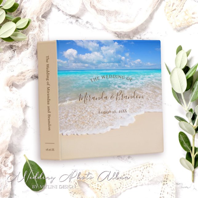 Classeur Blue Ocean Waves Tropical Summer Beach Mariage (Créateur téléchargé)