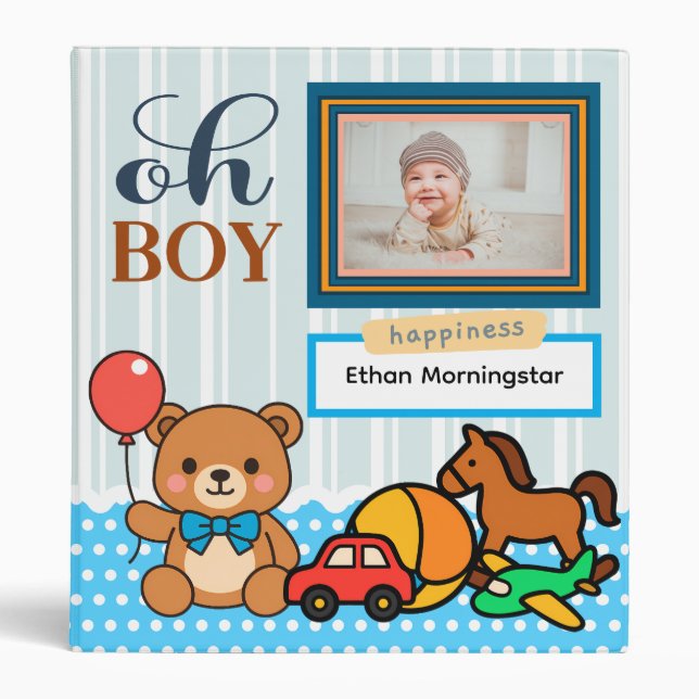 Classeur Blue Oh Boy! Teddy Bear & Toys (Devant)