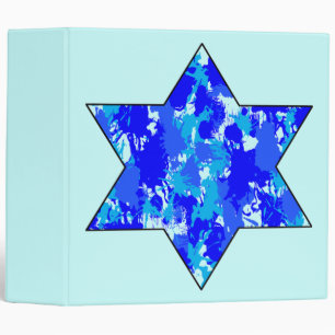 Classeur Blue Paint Splatter Étoile juive