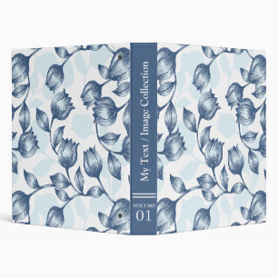 Classeur Blue Pastel Elégance : Tulip Silhouette Florale Pa