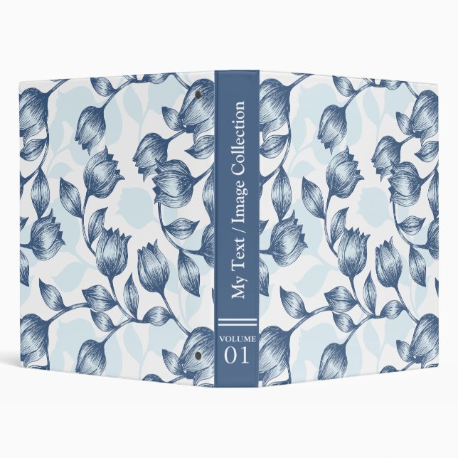 Classeur Blue Pastel Elégance : Tulip Silhouette Florale Pa (Arrière-plan)