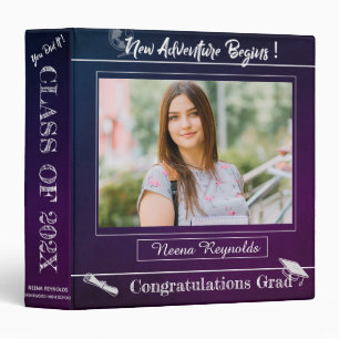 Classeur Blue Purple Graduation Memories Photo scrapbook