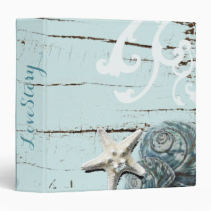 Classeur BLue Seashells Beach Mariage