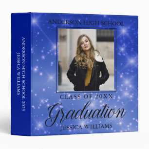Classeur Blue Sparkle Graduation 2025 Graduate Photo Album