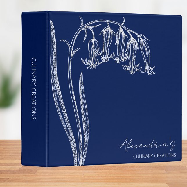 Classeur Bluebell Illustration Monogramme Recette (Créateur téléchargé)