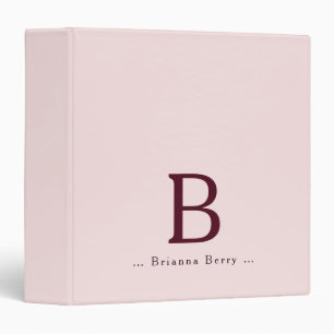 Classeur Blush Monogramme Élégant