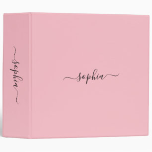 Classeur Blush Pink 3 avec nom personnalisable