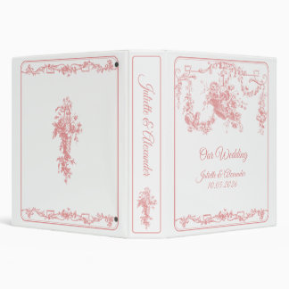 Classeur Blush Pink Toile de Jouy Wedding Binder