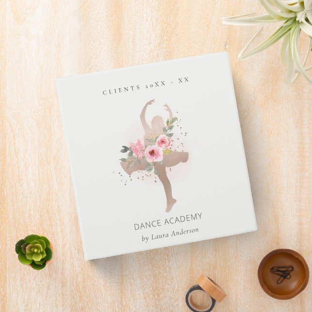 Classeur Blush Rose Gold Floral Girl Dancer Academy (In Situ)