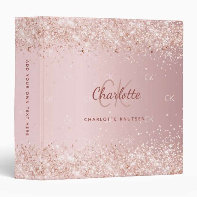 Classeur Blush rose rose or (Devant/Côté)