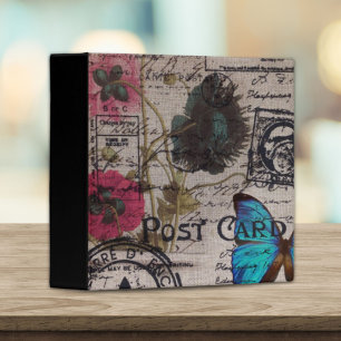 Classeur bohème pays français bleu papillon scripts