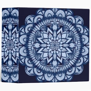 Classeur Bohemian Navy Blue Tie Dye Mandala