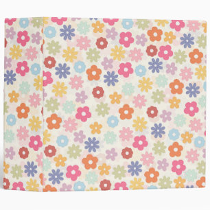 Classeur Boho 70's Retro Daisy Flowers