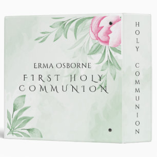 Classeur Boho Aquarelle Eucalyptus Première Sainte Communi