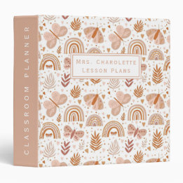Classeur Boho Arc-en-ciel Papillons enseignant Planificateu