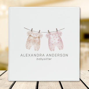 Classeur Boho Baby Clothing Watercolor Babysitter