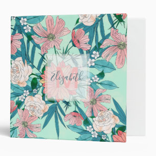 Classeur Boho chic fleurs de jardin de printemps illustrati
