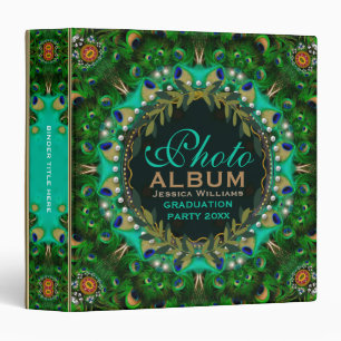 Classeur Boho-Chic Peacock Plumes dentelle Album photo