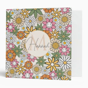 Classeur Boho Daisy Flowers les années 70 Floral Super