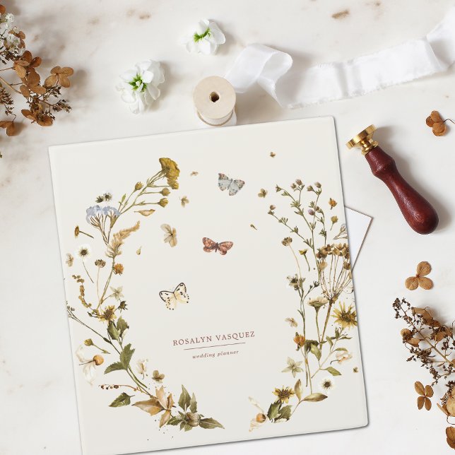 Classeur Boho Fleur Sauvage d'Automne | Botanique (Créateur téléchargé)