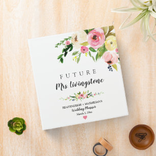 Classeur Boho flou personnalisé Wedding planner 3 R