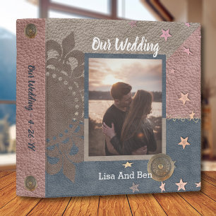 Classeur Boho Mariage photo Album en cuir numérique