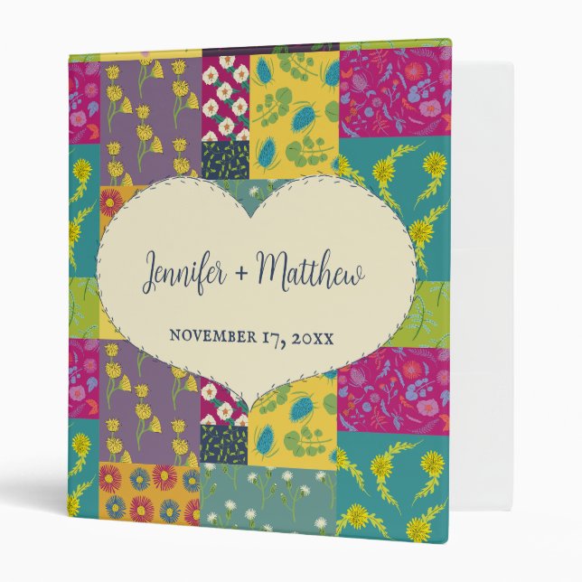 Classeur Boho Maximalist Mariage Quilt Patchwork (Devant/intérieur)