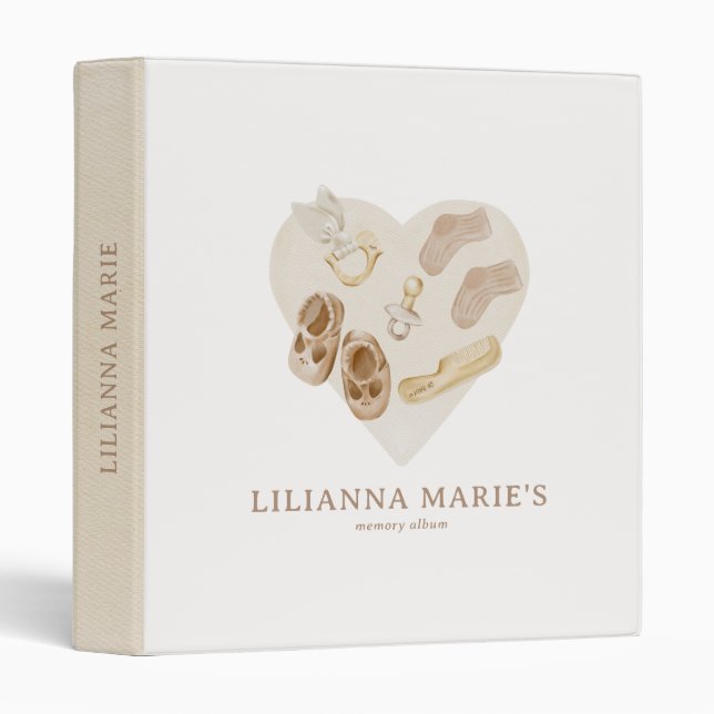 Classeur Boho Nursery Chic Baby Memory Album (Devant/Côté)