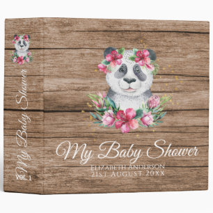 Classeur Boho Panda Bear Baby shower Planner Fleurs