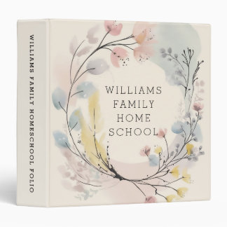 Classeur Boho personnalisé aquarelle Homeschool