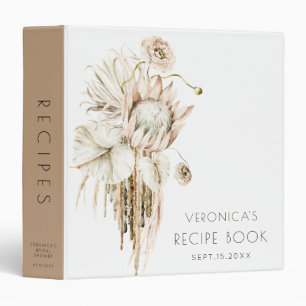 Classeur Boho Protea Pampas Fête des mariées en herbe Livre
