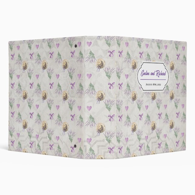 Classeur Boho violet lavande et dentelle d'ivoire mariage r (Arrière-plan)