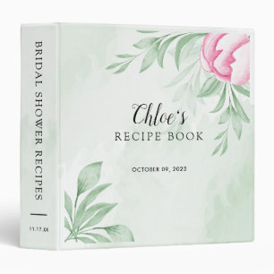 Classeur Boho Watercolor Eucalyptus Recette Livre 