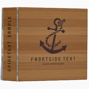 Classeur Bois Brown clair avec Ancre marine 2