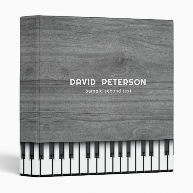 Classeur Bois gris et piano (Devant/Côté)