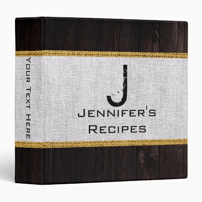 Classeur Bois look Burlap blanc Linge rustique (Devant/Côté)